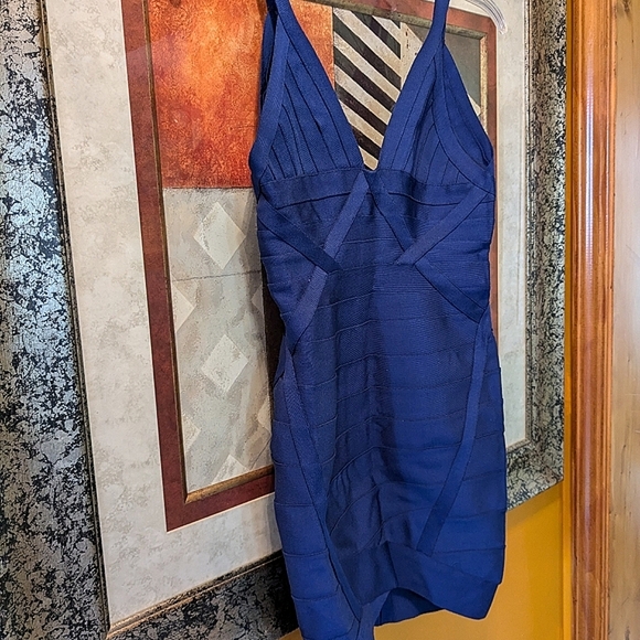 Royal Blue Bodycon Bandage Dress - Picture 2 of 6